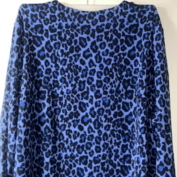 Quacker Factory blue jeweled leopard cardigan - Picture 5 of 5